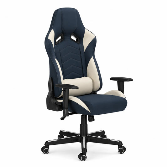 Sedia da Gaming in Similpelle Bicolore con Braccioli Regolabili